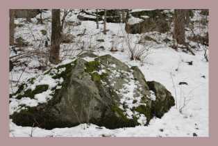 rocks in snow photograph